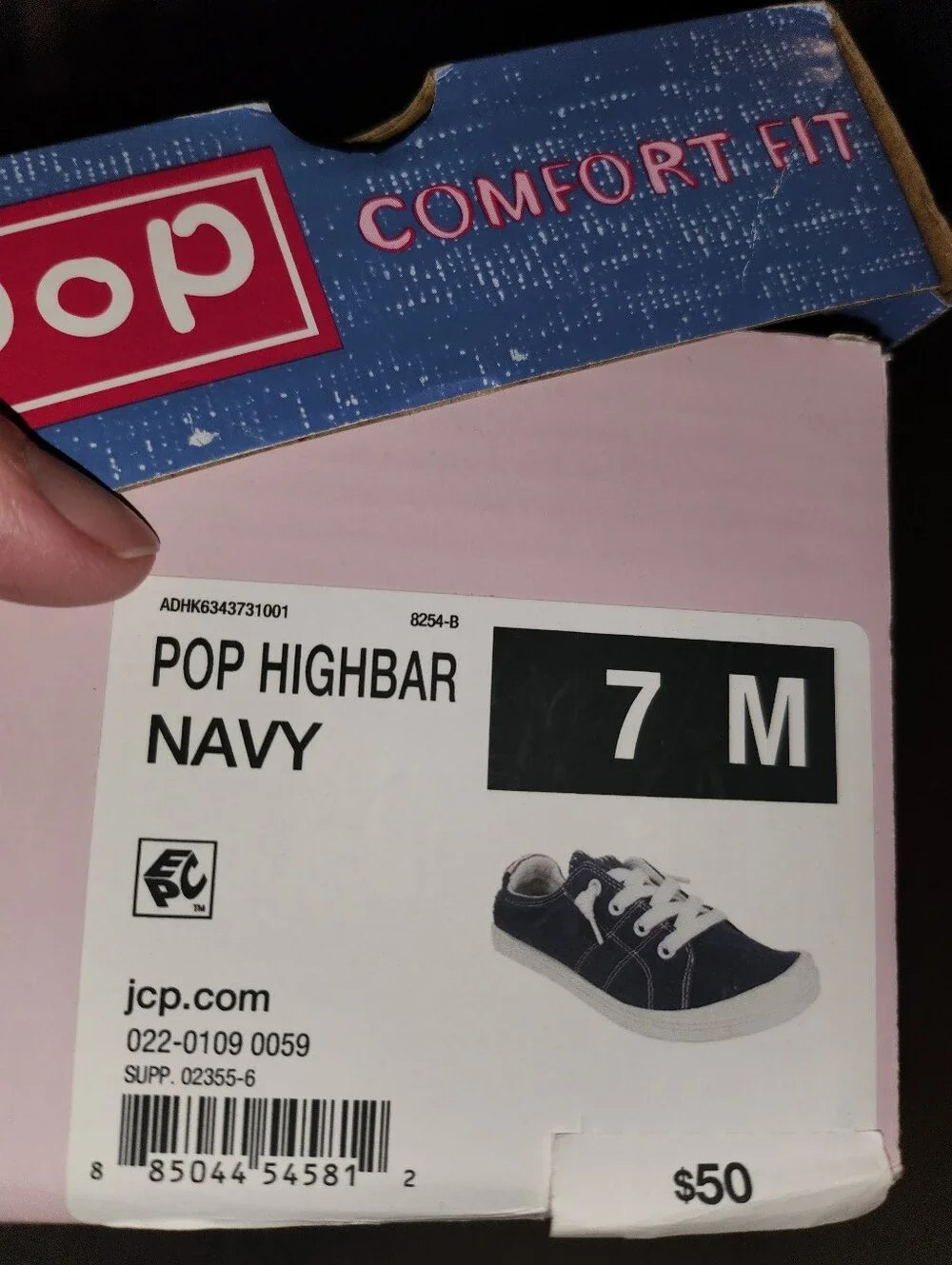 Pop Navy Canvas Slip-On Sneakers with White Laces